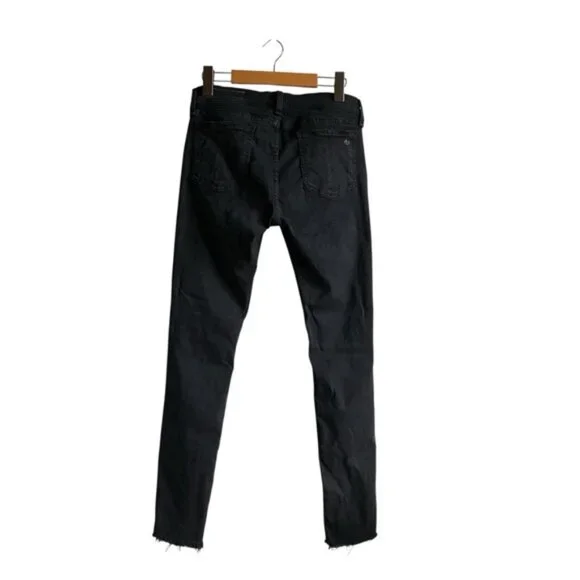 Rag & Bone Black Skinny Pants with Holes Distressed Denim Leggings 29 - Picture 6 of 14